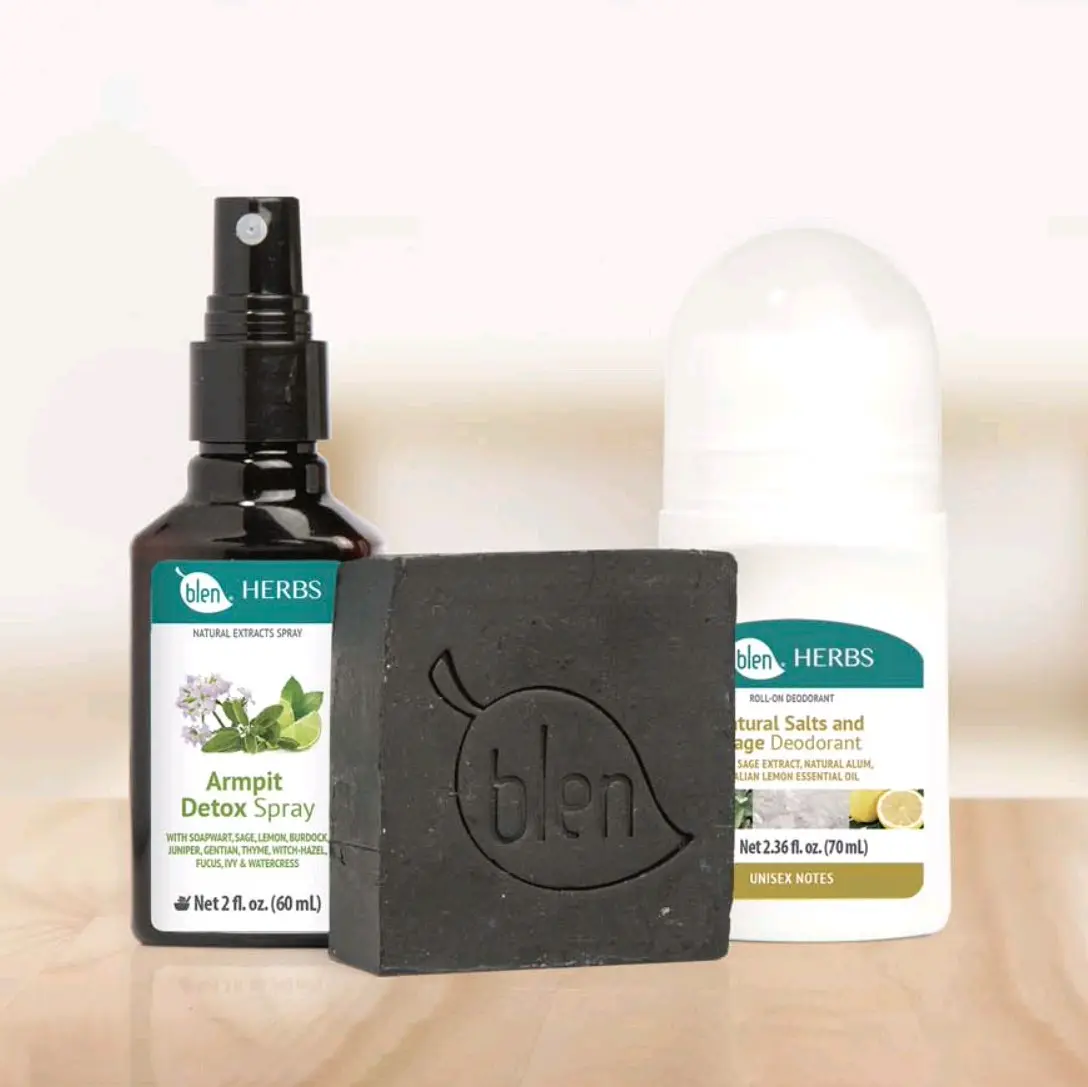 Blen Armpit Detox Kit  Charcoal Deodorant Antibacterial Lavender Tea Tree Herbal Body Care