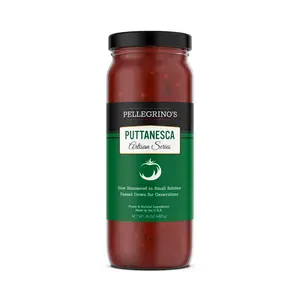 Pellegrino's Puttanesca Tomato Sauce is a culinary masterpiece, marrying the bold and robust flavors of capers, olives, and red pepper into a harmonious and unforgettable experience. It's honestly the best-jarred tomato sauce that you will ever taste.