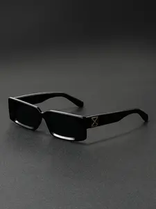 Men's Retro Thick Frame Rectangular Glasses, Fashion Classic Style, Perfect for Daily Photography & Streetwear, Trendy Vintage Look, Rectangle Sunglasses