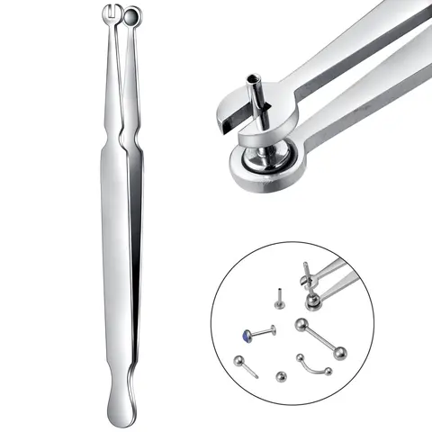 Unisex Piercing Clamp for Easy Jewelry Removal and Changing, Multi-Purpose Metal Tool for Cartilage, Tragus Piercing, and Forward Helix Studs, Versatile Tool, Labret Stud Piercing Jewelry, Body Jewelry Set