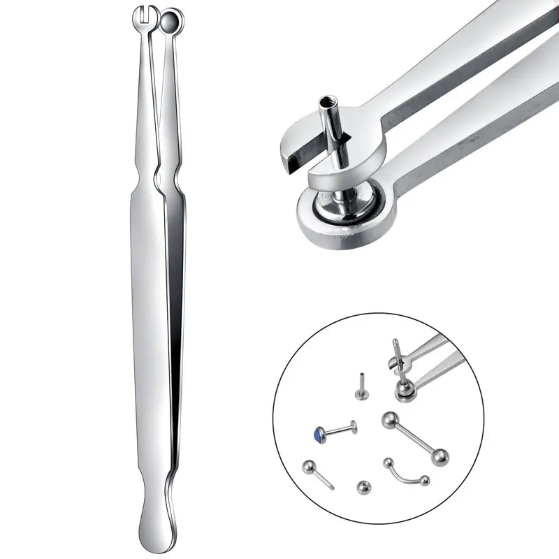 Unisex Piercing Clamp for Easy Jewelry Removal and Changing, Multi-Purpose Metal Tool for Cartilage, Tragus Piercing, and Forward Helix Studs, Versatile Tool, Labret Stud Piercing Jewelry, Body Jewelry Set