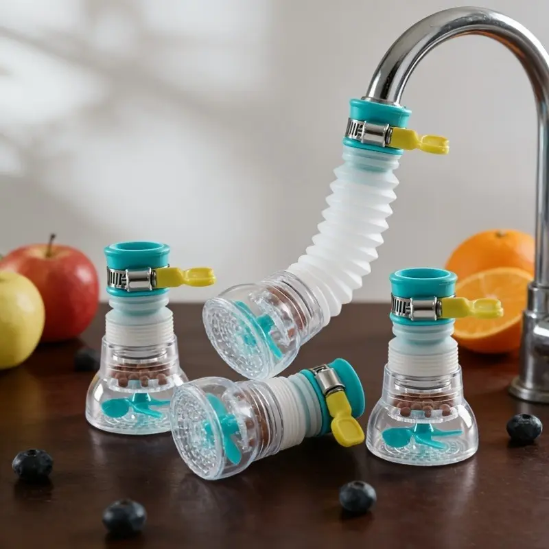 Adjustable rotating faucet adapter for water dispensers | Flexible design, easy installation, durable plastic, essential for kitchens and bathrooms, a perfect gift for practical users