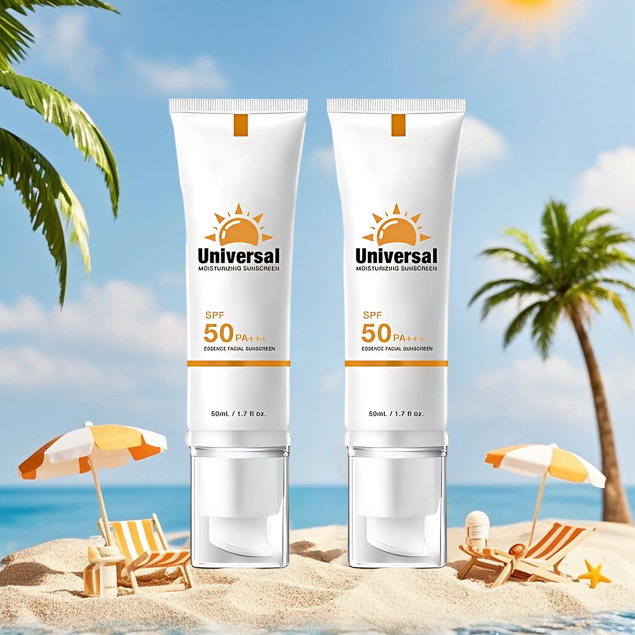 Sunscreen to prevent sunburn andtanning,Universal Tinted Face MoisturizerSunscreen,SPF 50 PA+++,Water Resistant AndNon-Greasy,For All Type Skin Facial Skincare