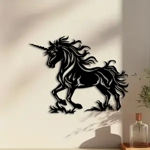 1pc Mystical Unicorn Metal Wall Art, Hanging Wall Art, Mystical Unicorn Statue Mural, Perfect for Living Room, Zoo Corner, Bedroom Decor, Housewarming, Birthday party Decor, Ideal Gift for Fathers christmas decorations