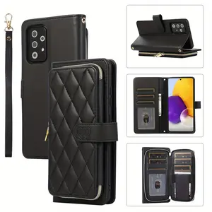 Crossbody Wallet Case for Motorola Moto G Stylus 5G G 5G 2024 G POWER 5G G PLAY 2024, PU Leather Zipper Handbag Purse Flip Cover, Kickstand Folio Case with Card Slots Holder Wrist Strap Lanyard