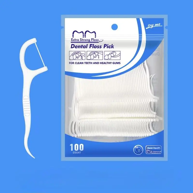 Multi-Pack Anti-Cavity Dental Floss Picks, 600 Count (6 Packs × 100 Each), Extra Strong Unflavored Floss for Teeth, Oral Care Teeth Flossers Picks