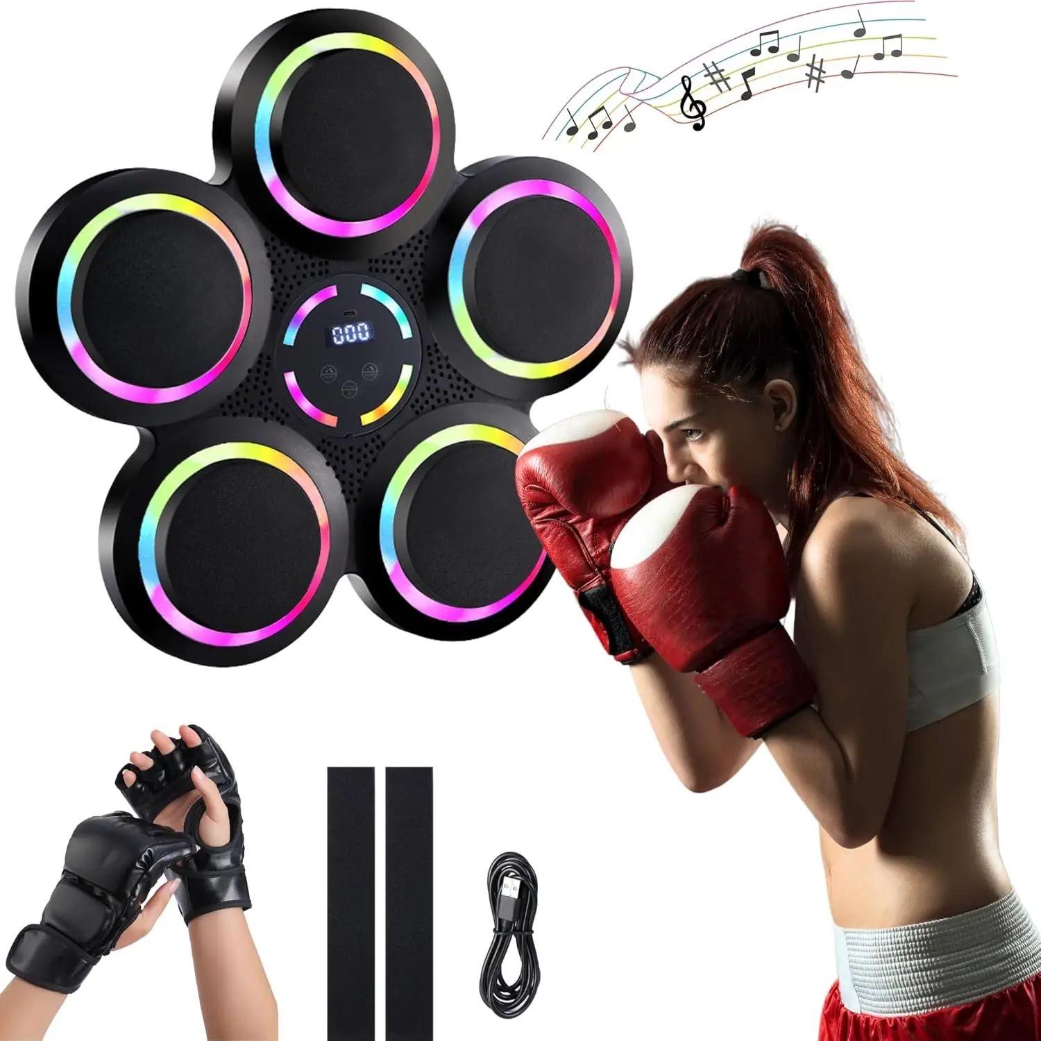 Smart Bluetooth-compatible Boxing Machine, Wall Mounted Boxing Mat, Music Boxing Target, Home, Indoor, and Gym Music, Exercise Coordination