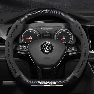 Anti-Slip Leather Car Steering Wheel Cover, Compatible with Vw Passat B8/golf 7/beetle/magotan/tiguan/t-Roc/t-Cross/touareg/Polo