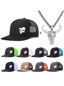 Unisex Baseball Cap with Bull Head Design, Casual Fitted Style, All-Season Wear, Adjustable Trucker & Dad Caps, Ideal for Outdoors