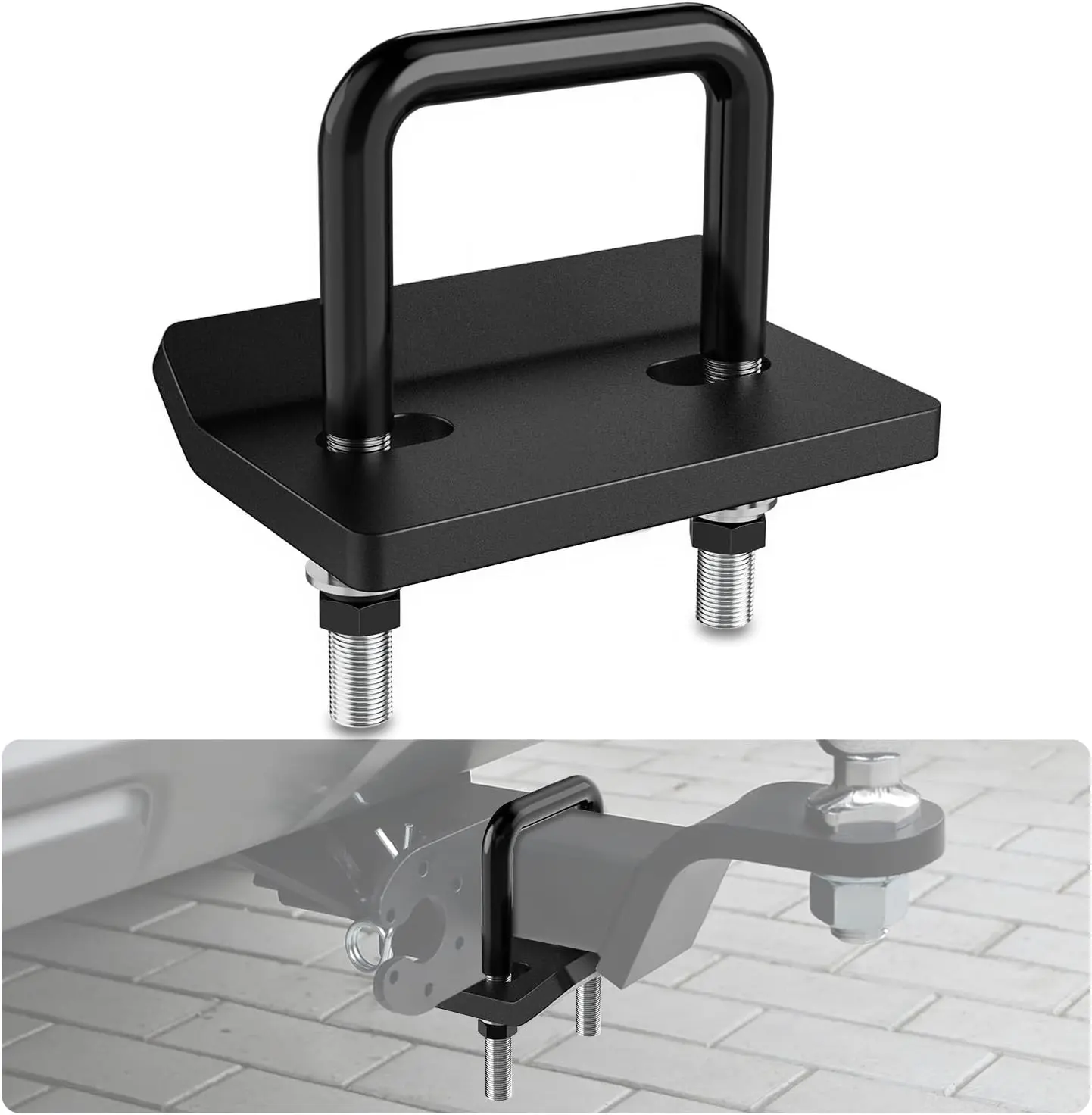 Nilight 2.5 in Trailer Hitch Tightener - Forged Steel Rattle-Free All-Weather Off Road Accessories, Simple Setup with Hardware, Fits Class I-IV Trailer Ball Mounts, Heavy-Duty Rust-Resistant Matte Black Rubber Tube Mount, Bike Racks Compatible
