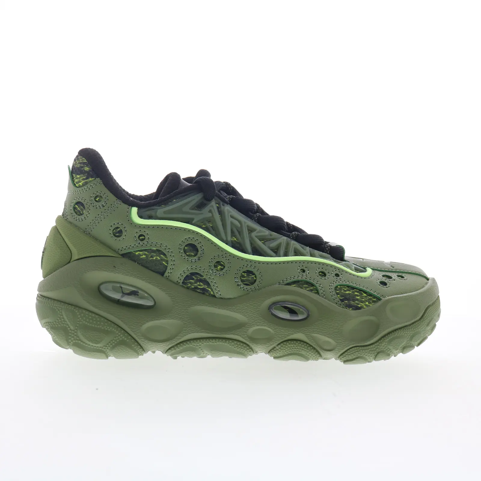 Puma Lamelo Ball LaFrance RNR Camo Mens Green Mesh Lifestyle Sneakers Shoes