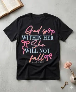 Psalm 46:5 T-Shirt, God Is Within Her Unisex Christian T-shirt, Christian Gift For Women
