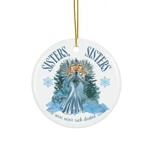 Christmas Sister Ceramic Ornament, Christmas Movie, White Christmas Ornament, Columbia Inn Ornament, 90s Xmas Movie