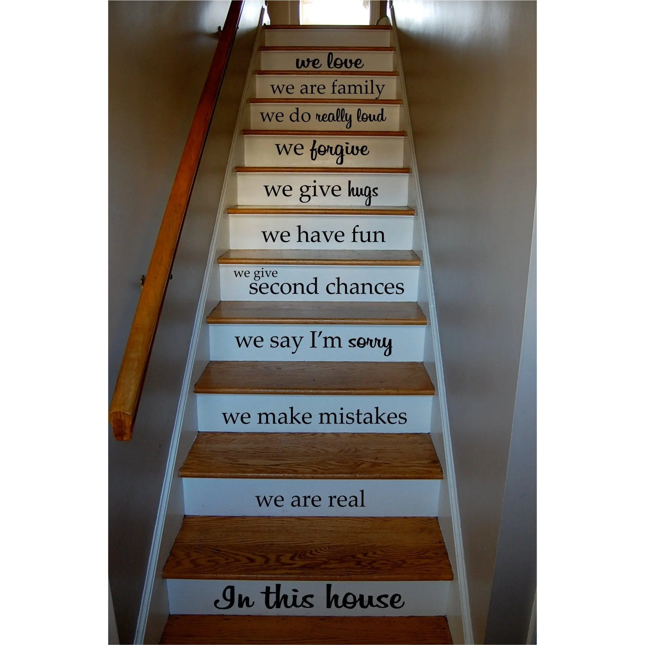 Dabbledown in This House Quote Staircase Wall Vinyl Decal Sticker Decals Room Decor Words Tattoo
