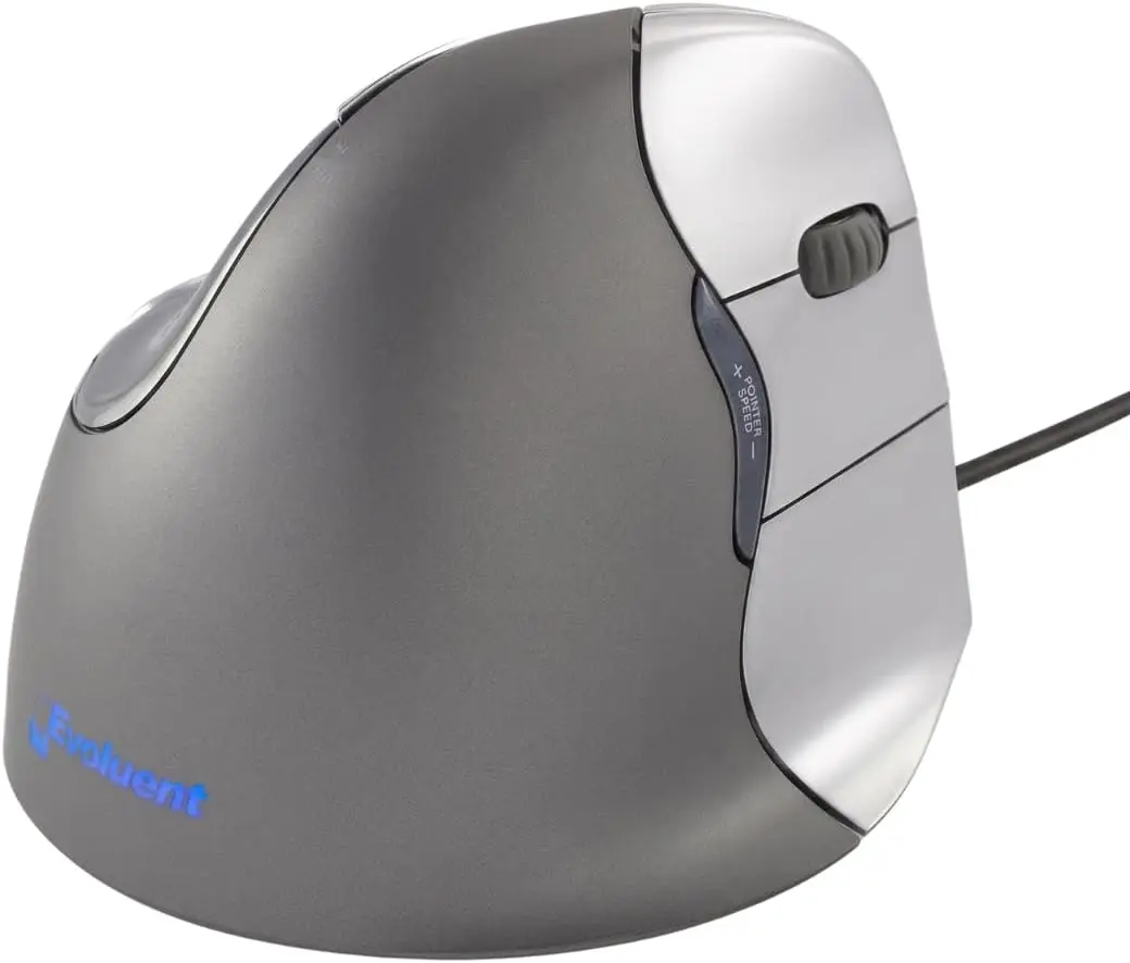 Evoluent – World's Original Vertical Mouse, Wired Ergonomic Mouse for Right Hand, Medium to Large, Helps with Carpal Tunnel and Wrist Strain, Customizable 6 Buttons, 4 Speed Settings, Comfortable Grip