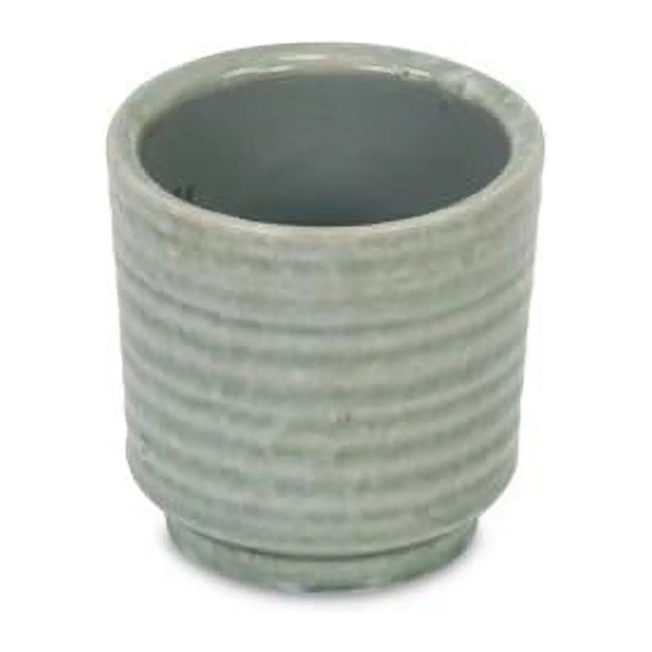 Cheungs 5659GRN Celadon Rippled Ceramic Planter, Green