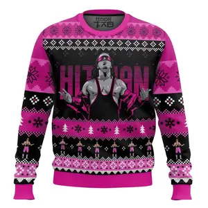 The Hitman Bret Hart Ugly Sweater Retro Trendy Ugly Sweater, Sweater Lover Gift For Dad Gift For Mom Outfit For Family Holiday