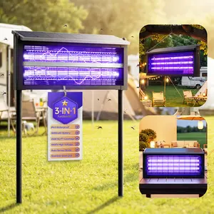 2026 Upgraded Solar Bug Zapper Outdoor & Indoor, 4800V High Voltage Mosquito Fly Trap with 8000mAh Battery, 4500 Sq.Ft Coverage, 3-in-1 Waterproof Electric Insect Zapper with 10FT Extension Cord
