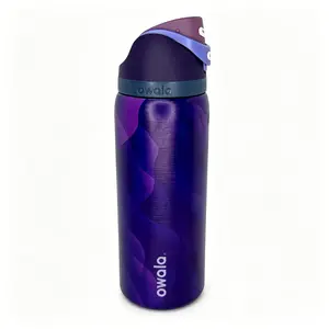 Owala FreeSip Insulated Stainless Steel Straw Water Bottle, BPA-Free Sports Water Bottle, Suitable for Travel, 32 oz, Starry Purple Series