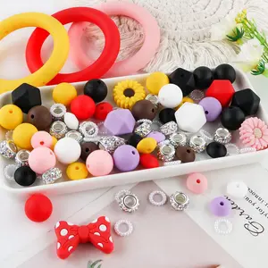 Mixed Color Silicone Bead Kit, 32pcs/set Round Silicone Bead, DIY Keychain Bracelet Necklace Jewelry Accessories, DIY Jewelry Making Supplies