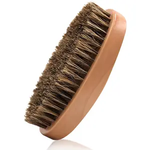 Summer Gift Boar Bristle Hair Beard Brush for Men - Small Soft Beard Brush, Pocket Travel Men's Wooden   Brush