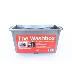 The Washbox Paint Cleaning Aid for Brush & Roller Large Sink Insert Effortless Cleanup Solution Protects Sink 14x8x8 Inches Warrenty Included