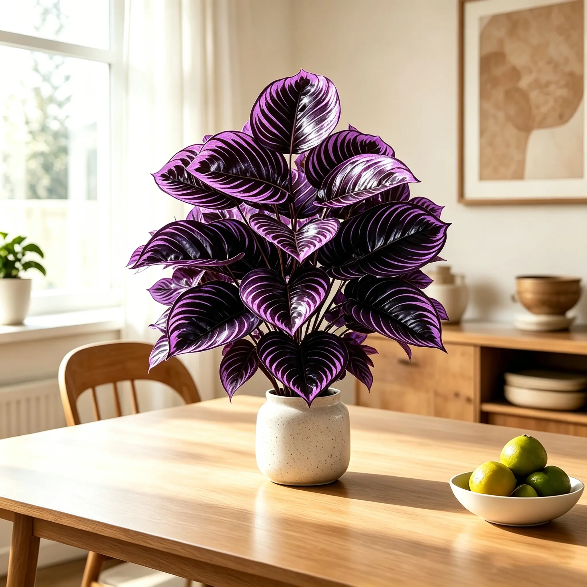 Artificial Purple Hosta Plant 18 Heads 29.5in - Lifelike Vibrant Fake Foliage | No Maintenance Decorative Leaves for Home Office Indoor Outdoor Decor