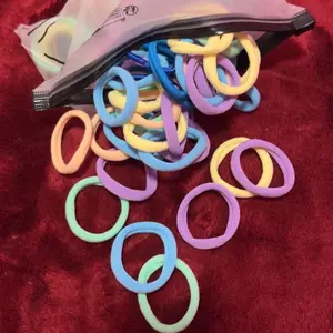 2024 Summer Simple Plain Color Elastic Hair Tie, Casual Daily Hair Accessories for Women, Minimalist Ponytail Holder