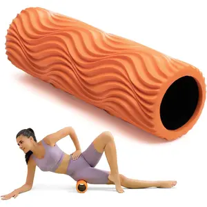 Foam Roller - Muscle Massage Roller for Back Pain & Stretching - Ergonomic Wide Wave Textured - Deep Muscle Massage Pilates Yoga, Athletics, Fitness Exercise for Whole Body