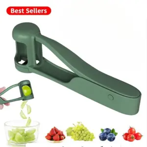 Grape Cutter for Toddlers 1-3 - Stainless Steel Baby Fruit Slicer Safe & Easy Grape, Cherry Tomato, Strawberry, Blueberry Cutter - Lightweight Kitchen Gadget for Fruit Salad & Cake Decor