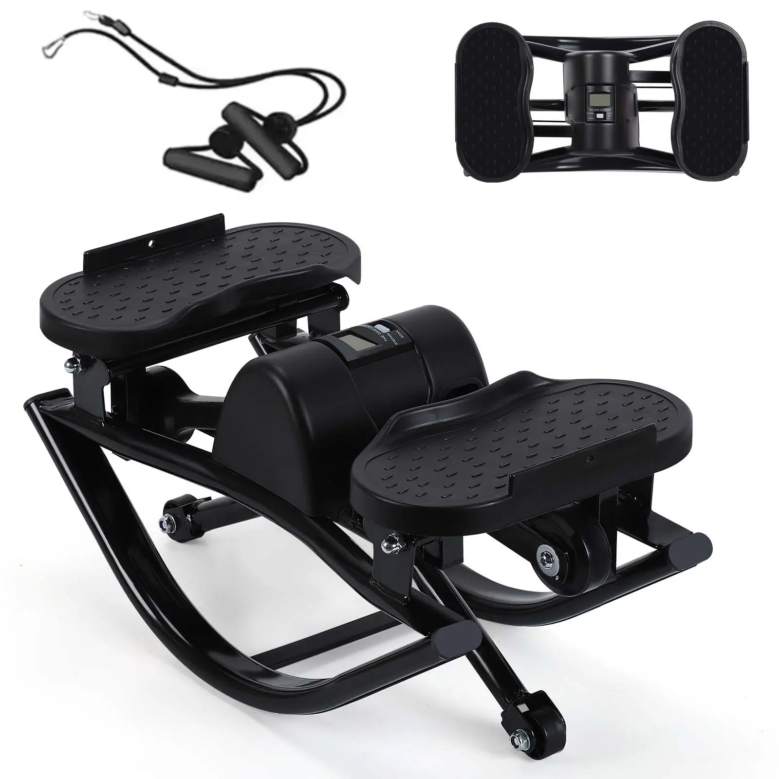 U-Shaped Lateral Stepping Machine - Home Workout Equipment with Resistance Bands, Anti-Slip Mat, Compact Low-Impact Steppers for Home Exercise, Steppers For Exercise At Home