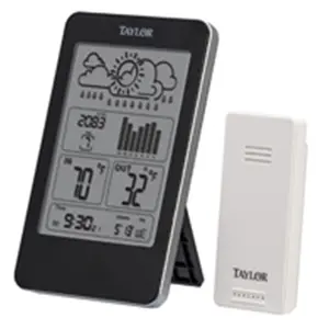 TAYLOR 1733 Wireless LCD Thermometer with Barometer, Ideal for Home Use