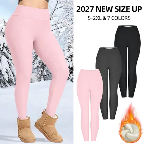 【UPGRADED SIZES S-2XL】1/3/4-PACK Women Thick Lamb Fleece Thermal Leggings, High Waist Tummy Control Butt Lifting Warm Pants, Soft Stretch Thermal Trousers for Yoga Cycling Daily Loungewear
