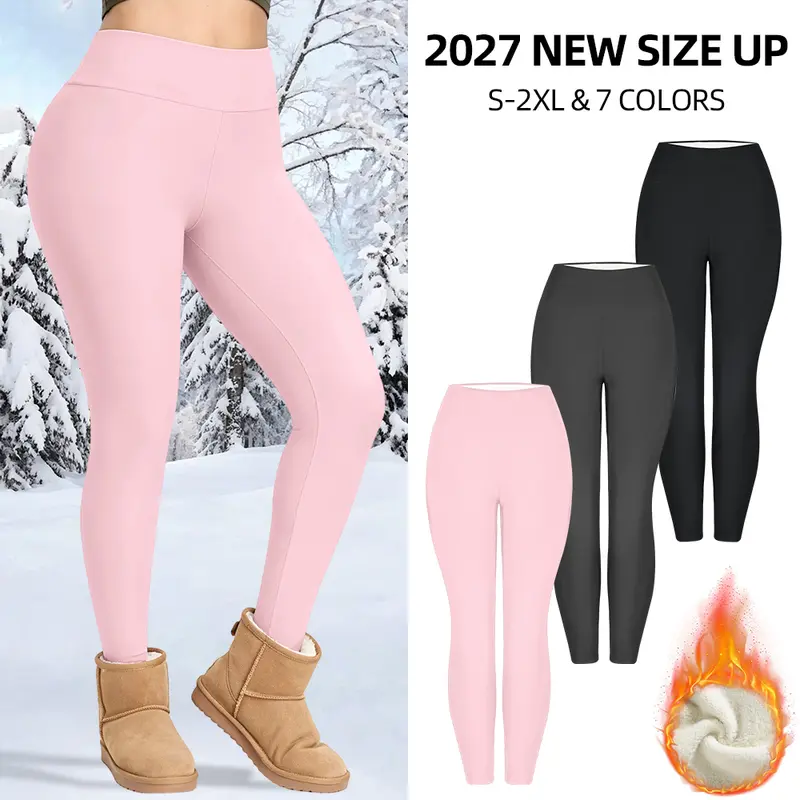 【UPGRADED SIZES S-2XL】1/3/4-PACK Women Thick Lamb Fleece Thermal Leggings, High Waist Tummy Control Butt Lifting Warm Pants, Soft Stretch Thermal Trousers for Yoga Cycling Daily Loungewear