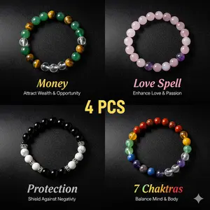 PCS Exquisite Bohemian Beaded Bracelets — Natural Citrine & Malachite | Elegant Party Jewelry | Couple Gift | Colorblock Crystal Fashion Set