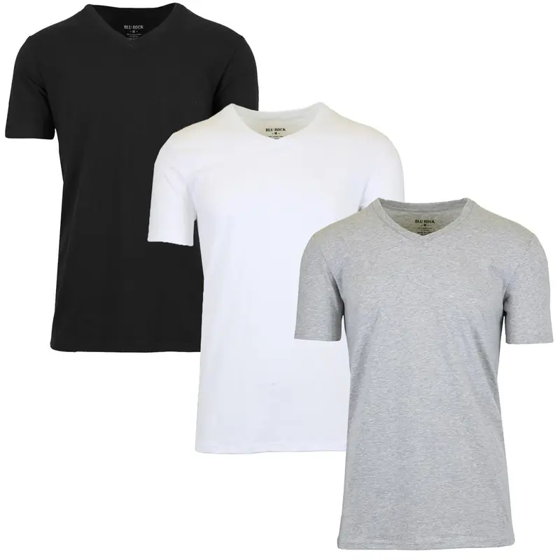 Black - White - Heather Grey (V-Neck Stretch)