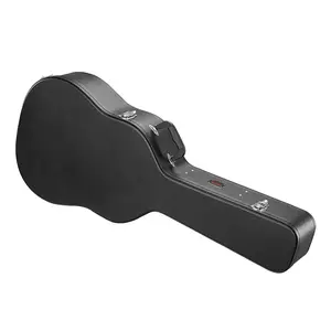 【fathersdaygift】VEVOR Acoustic Guitar Hard Case, 43.41 in Gourd-Shaped Guitar Hard Case, With Lock Latch Key Handle, PVC Padding Soft Lining Water-Resistant Hard Shell Guitar Case, for 39-41 in Acoustic Guitar, Black