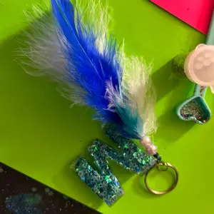Custom letter keychains/cup charms Beaded Beads