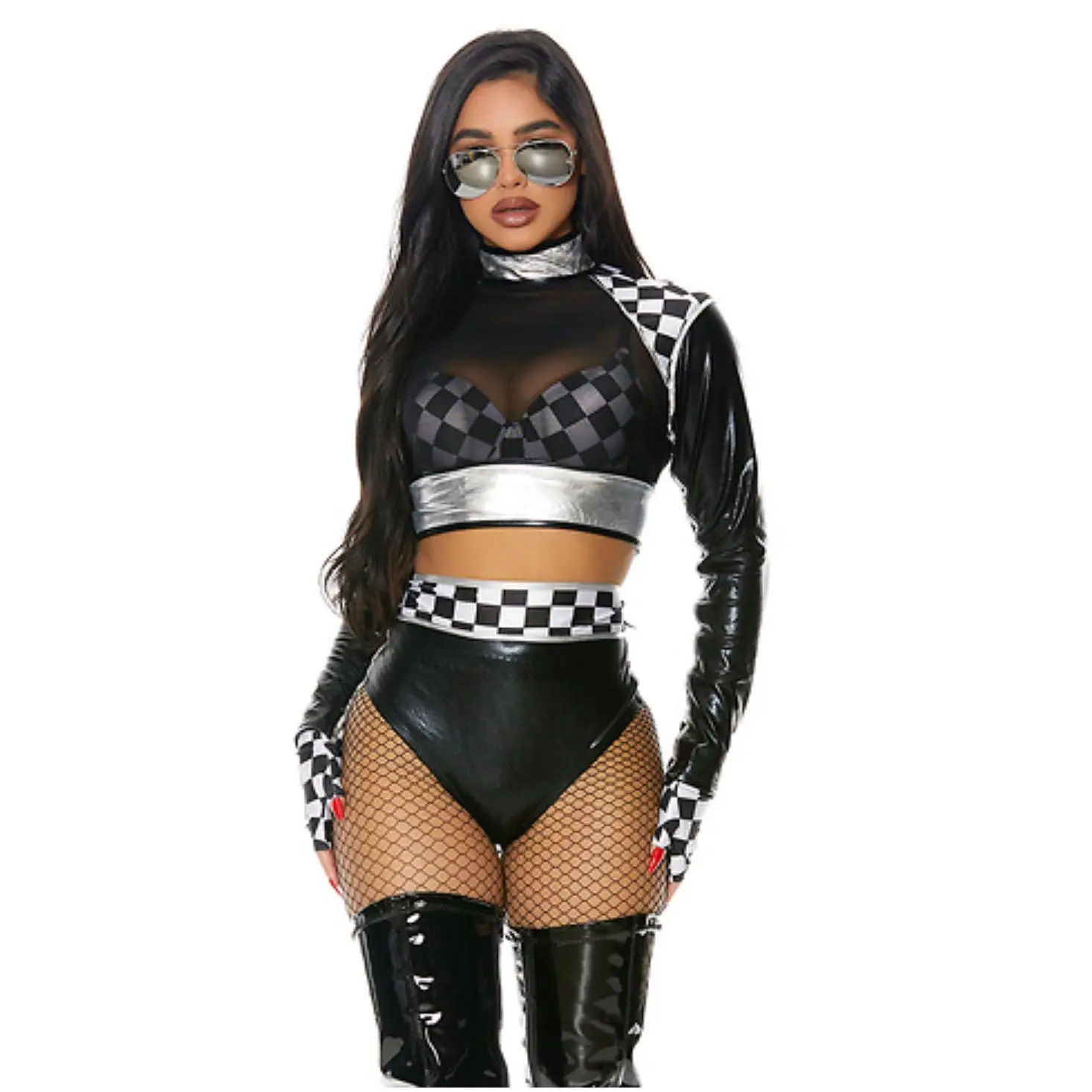 Sexy Checkered Racer Costume