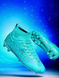 Men's Lace Up Football Shoes, Breathable Comfortable High Top Football Cleats, Non-slip Football Shoes for Outdoor Training & Competition, Football Boots