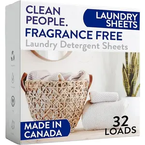 Laundry Detergent Sheets - Clean Ingredients, No Plastic Jug - Fragrance Free