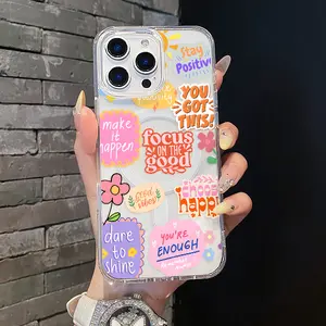 MagSafe-Compatible Magnetic Soft TPU Waterproof iPhone Case - Anti-Scratch, Lightweight Tech Accessory with Cute Positive Affirmation Collage Design, Handheld Device Protector with Resistance for iPhone 11/12/13/14/15/16/17 Pro Max