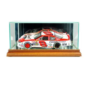 212 MAIN NASCAR 1:24 Scale Wooden Display Cabinet - Walnut Wood, Double-Strength Glass, UV Protection, Signature-Showcasing Collectibles Display Case