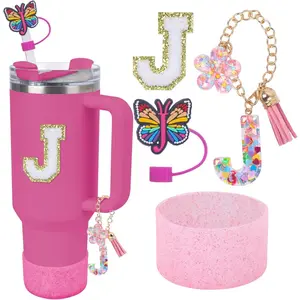Use for Stanley Cup Accessories Charms 40oz 30oz,Compatible with Stanley Cup Letter Charms for Handle Silicone Boot,Straw Cover Topper & Sticker