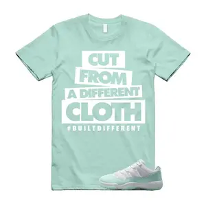 Mint Green T-Shirt CUT FROM A DIFFERENT CLOTH Highlighting Built Different Style for White Mint Low Sneaker Match