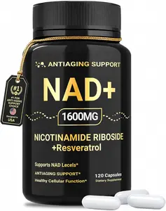 Liposomal NAD Supplement 1600mg with Resveratrol and Nicotinamide Riboside for Anti-Aging Support Cellular Energy Boost and Mental Clarity Vegan Non-GMO Daily Cellular Repair Vitamin Capsules for Men and Women 120 Capsules