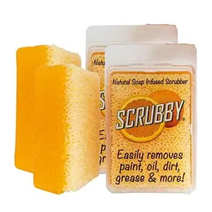 Dixie Belle Scrubby Soap | Original Orange (2-Pack) | Orange Citrus Scented Natural Soap Infused Scrubber | Cleaning Sponge for Paintbrushes, Gardening, Kitchen | Multipurpose Soap