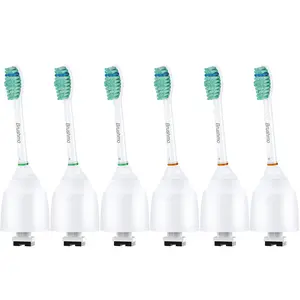 Brushmo Replacement Toothbrush Heads Compatible with Philips Sonicare E-Series HX7022 HX7023, fits Essence and Screw-On Electric Toothbrush, 6 Pack