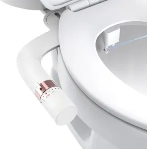 Bidet Attachment for Toilet, Dual Nozzle Bidet Toilet Seat, Non-Electric Ultra-Thin Bidets for Existing Toilets, Rear/Feminine Wash with Adjustable Water  (Rose )