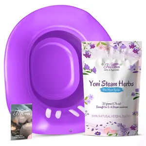 [FIVONA] 2-in-1 Yoni Steaming Kit - Bundle of Expandable V Steam Seat with All Natural Blue Moon Herbal Blend - Yoni Spa at Home - Gentle Cleansing & Relaxation - Feminine Care - Support pH Balance